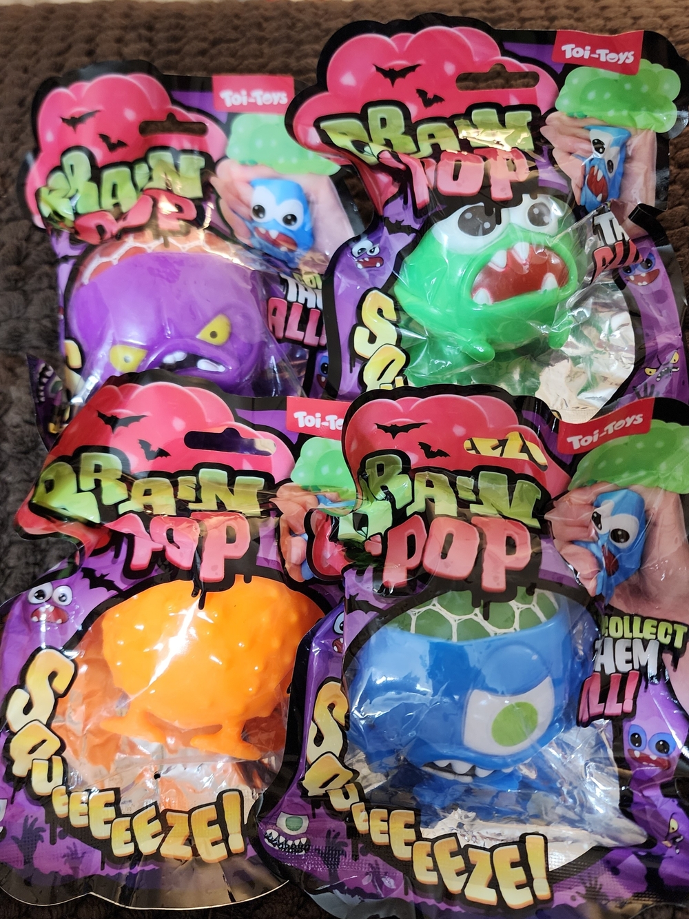 Brain Pop Squeeze Toy - Assorted Green, Purple, Orange, Blue